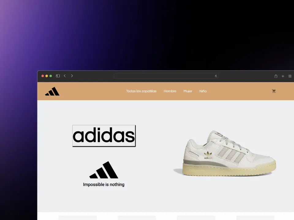 Imagen del proyecto: E-commerce - Sitio web de Adidas desarrollado con React